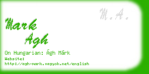 mark agh business card